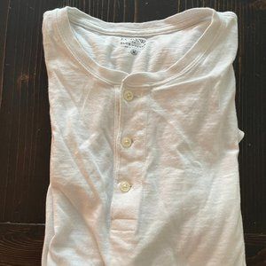Men's Preowned White JCrew 3 Button Henley T-Shirt